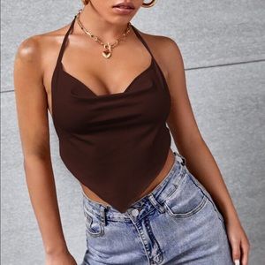 Tie Back Backless Halter Top